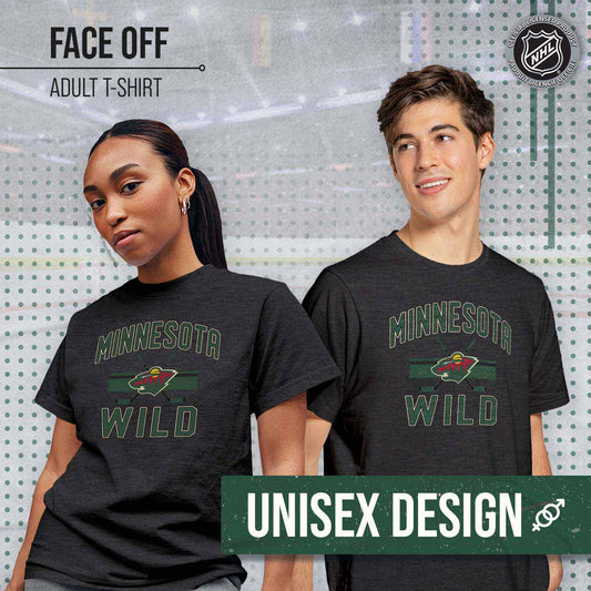 Minnesota Wild NHL Adult Faceoff Tag-Less T-Shirt - Black