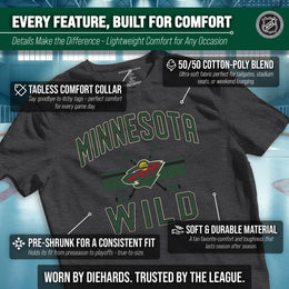 Minnesota Wild NHL Adult Faceoff Tag-Less T-Shirt - Black