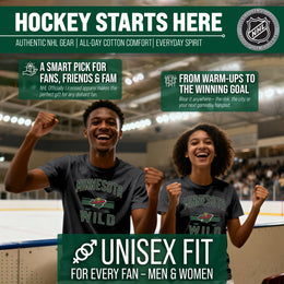 Minnesota Wild NHL Adult Faceoff Tag-Less T-Shirt - Black