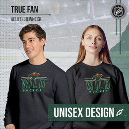 Minnesota Wild NHL Charcoal True Fan Crewneck Sweatshirt - Charcoal