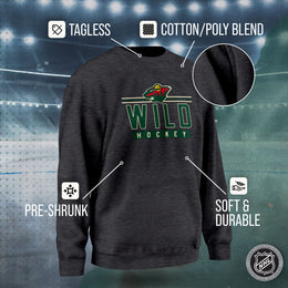 Minnesota Wild NHL Charcoal True Fan Crewneck Sweatshirt - Charcoal