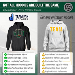 Minnesota Wild NHL Adult Unisex Powerplay Hooded Sweatshirt - Black Heather