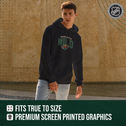 Minnesota Wild NHL Adult Unisex Powerplay Hooded Sweatshirt - Black Heather