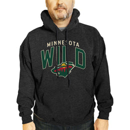Minnesota Wild NHL Adult Unisex Powerplay Hooded Sweatshirt - Black Heather