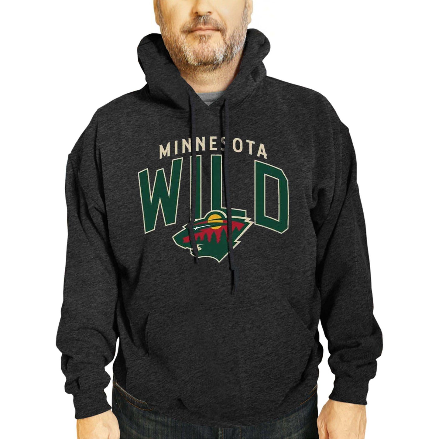 Minnesota Wild NHL Adult Unisex Powerplay Hooded Sweatshirt - Black Heather