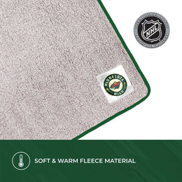 Minnesota Wild NHL Silk Touch Sherpa Throw Blanket - Green