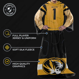 Missouri Tigers NCAA Team Wearable Blanket with Sleeves - Black