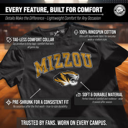 Missouri Tigers NCAA Adult Gameday Cotton T-Shirt - Black