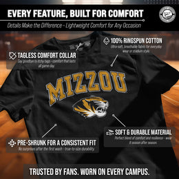 Missouri Tigers NCAA Adult Gameday Cotton T-Shirt - Black