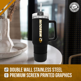 Missouri Tigers College & University 40 oz Travel Tumbler With Handle - Black