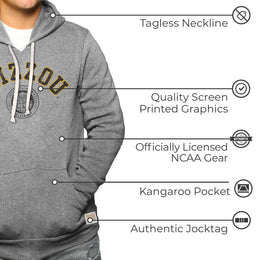 Missouri Tigers College Gray University Seal Hooded Sweatshirt - Gray