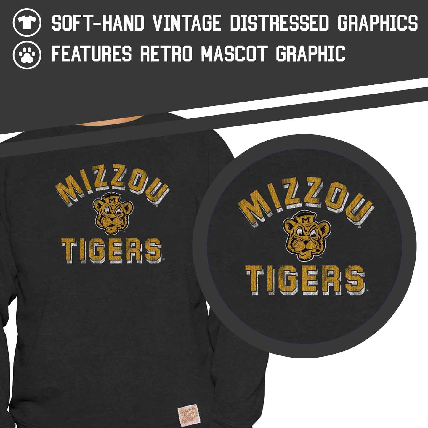 Missouri Tigers Adult University Crewneck - Black