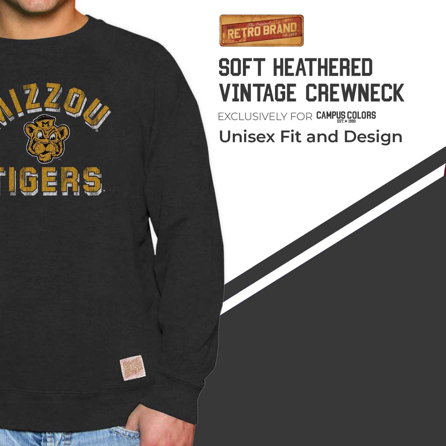 Missouri Tigers Adult University Crewneck - Black