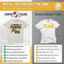 Missouri Tigers NCAA Adult Unisex Varsity Club Pennant T-Shirt Tag-Less - Off White