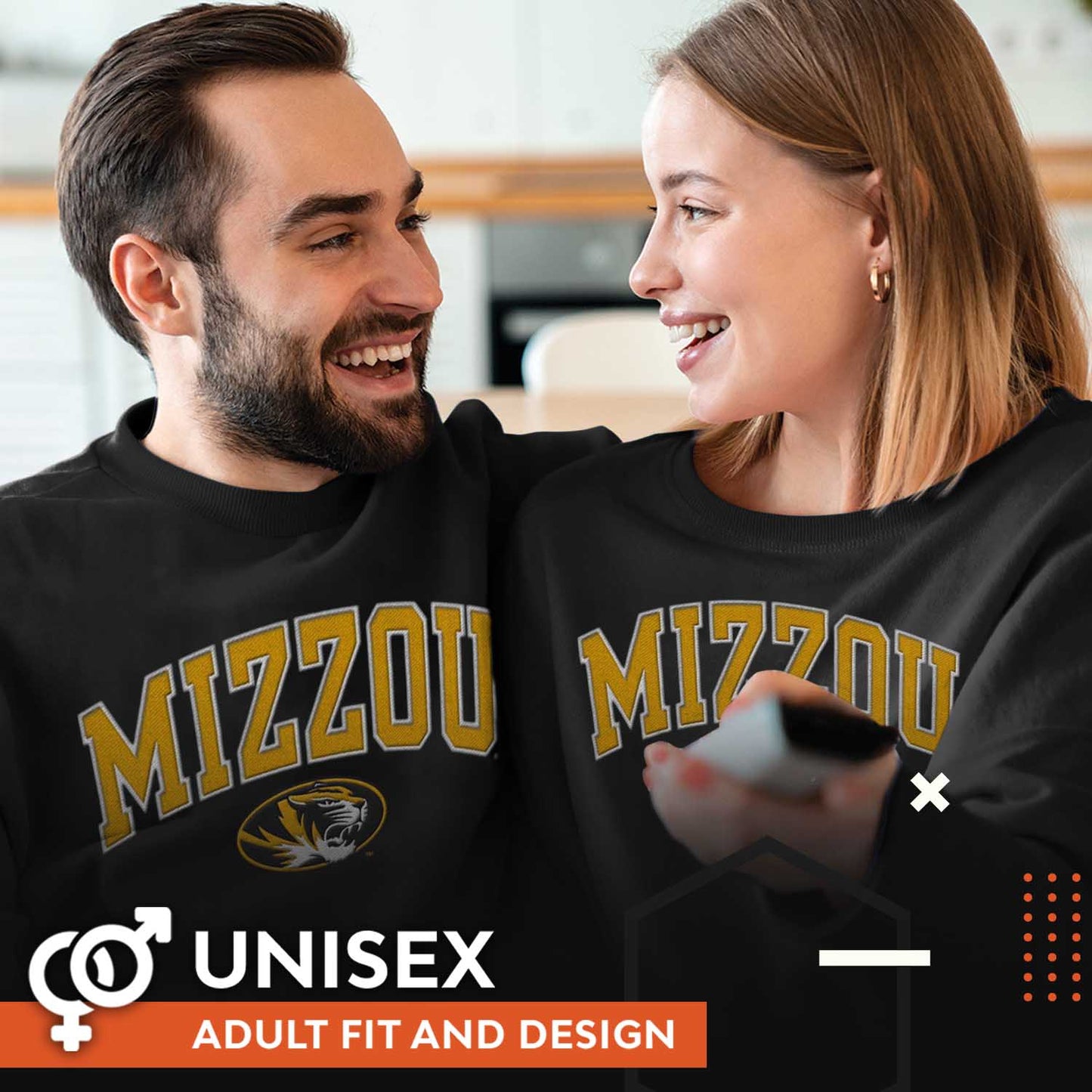 Missouri Tigers NCAA Adult Tackle Twill Crewneck Sweatshirt - Black