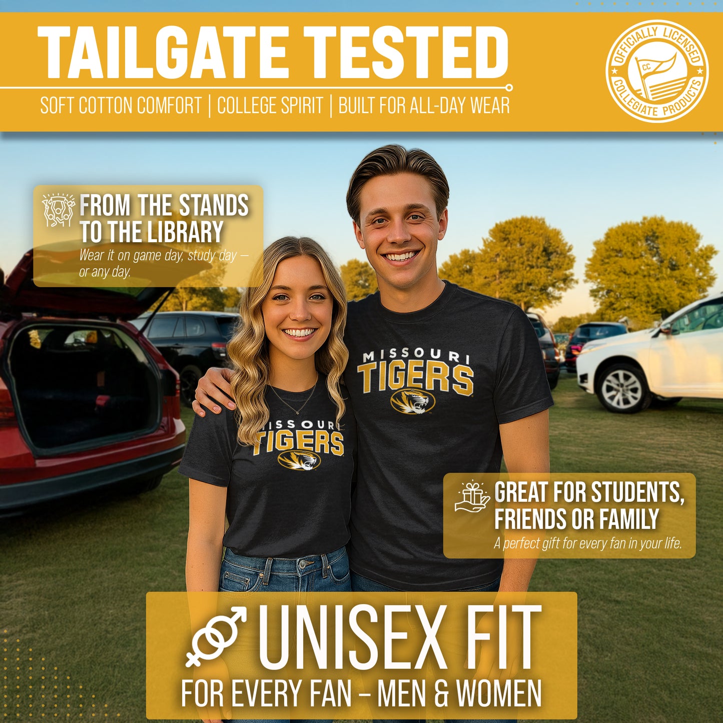 Missouri Tigers NCAA Adult Unisex Starting Fresh T-Shirt - Black Heather