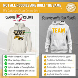 Missouri Tigers NCAA Adult Unisex Varsity Club Pennant Hooded Fleece Sweatshirt - Off White