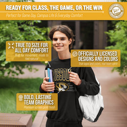 Missouri Tigers NCAA Adult Unisex Overtime Classics Crewneck Fleece Sweatshirt - Black