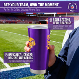 Minnesota Vikings NFL 20oz Gameday Stainless Steel Tumbler - Purple