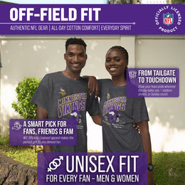 Minnesota Vikings NFL Adult Distressed Helmet Tag-Less T-Shirt - Heather Charcoal