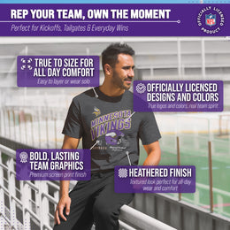 Minnesota Vikings NFL Adult Distressed Helmet Tag-Less T-Shirt - Heather Charcoal