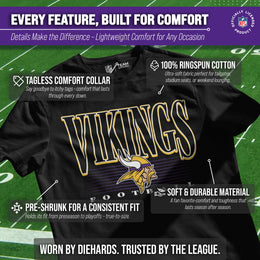 Minnesota Vikings NFL Adult Overtime Blueprint Tag-Less T-Shirt - Black