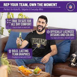 Minnesota Vikings NFL Adult Overtime Blueprint Tag-Less T-Shirt - Black