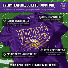 Minnesota Vikings NFL Adult Overtime Blueprint Tag-Less T-Shirt - Purple