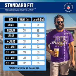 Minnesota Vikings NFL Adult Overtime Blueprint Tag-Less T-Shirt - Purple