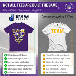 Minnesota Vikings NFL Adult Retro Triangle Unisex T-Shirt - Purple
