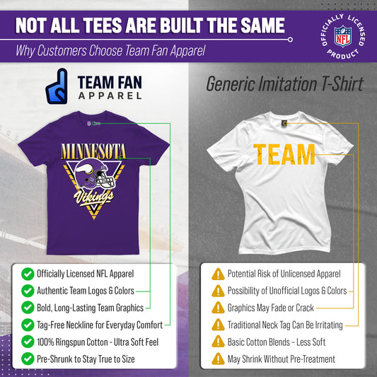 Minnesota Vikings NFL Adult Retro Triangle Unisex T-Shirt - Purple