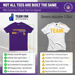 Minnesota Vikings Adult NFL Speed Stat Sheet T-Shirt - Purple