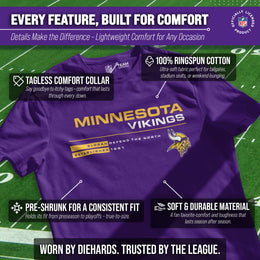 Minnesota Vikings Adult NFL Speed Stat Sheet T-Shirt - Purple
