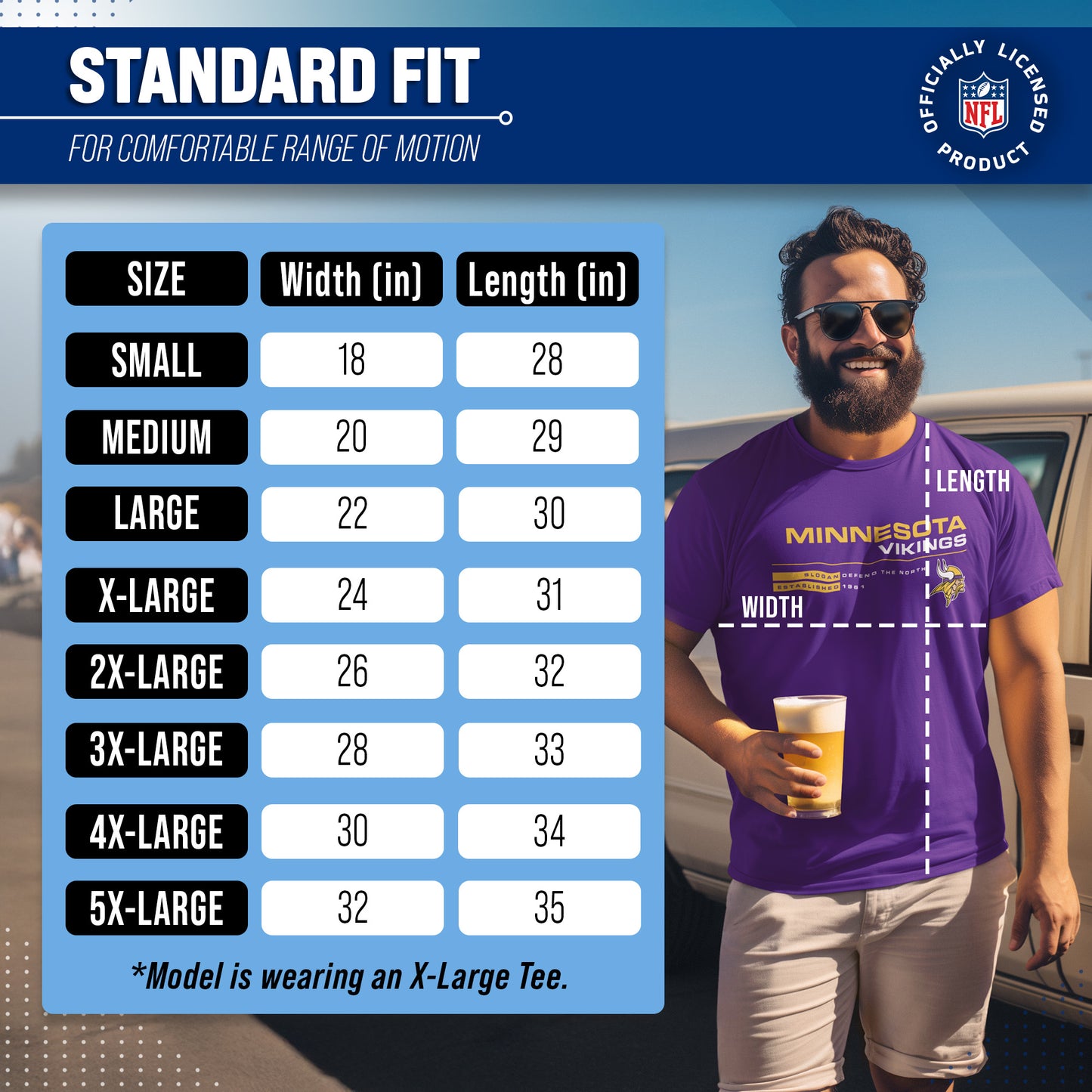 Minnesota Vikings Adult NFL Speed Stat Sheet T-Shirt - Purple