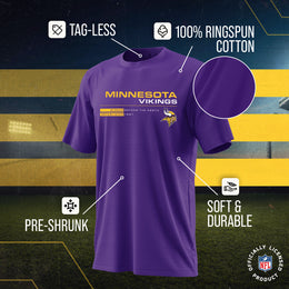 Minnesota Vikings Adult NFL Speed Stat Sheet T-Shirt - Purple