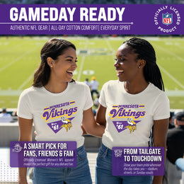 Minnesota Vikings NFL Womens Vintage Charm Tag-Less Soft T-Shirt - Birch