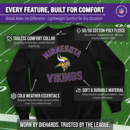 Minnesota Vikings NFL Gameday Adult Crewneck Sweatshirt - Black