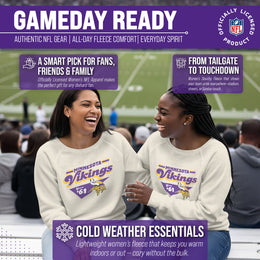 Minnesota Vikings NFL Womens Vintage Charm Slouchy Crewneck - Birch