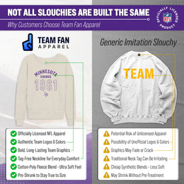 Minnesota Vikings NFL Womens Big Date Slouchy Crewneck - Natural