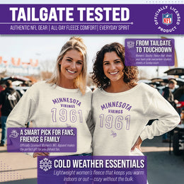 Minnesota Vikings NFL Womens Big Date Slouchy Crewneck - Natural