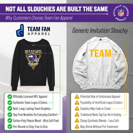 Minnesota Vikings NFL Womens Retro Triangle Slouchy Crewneck - Heather Charcoal