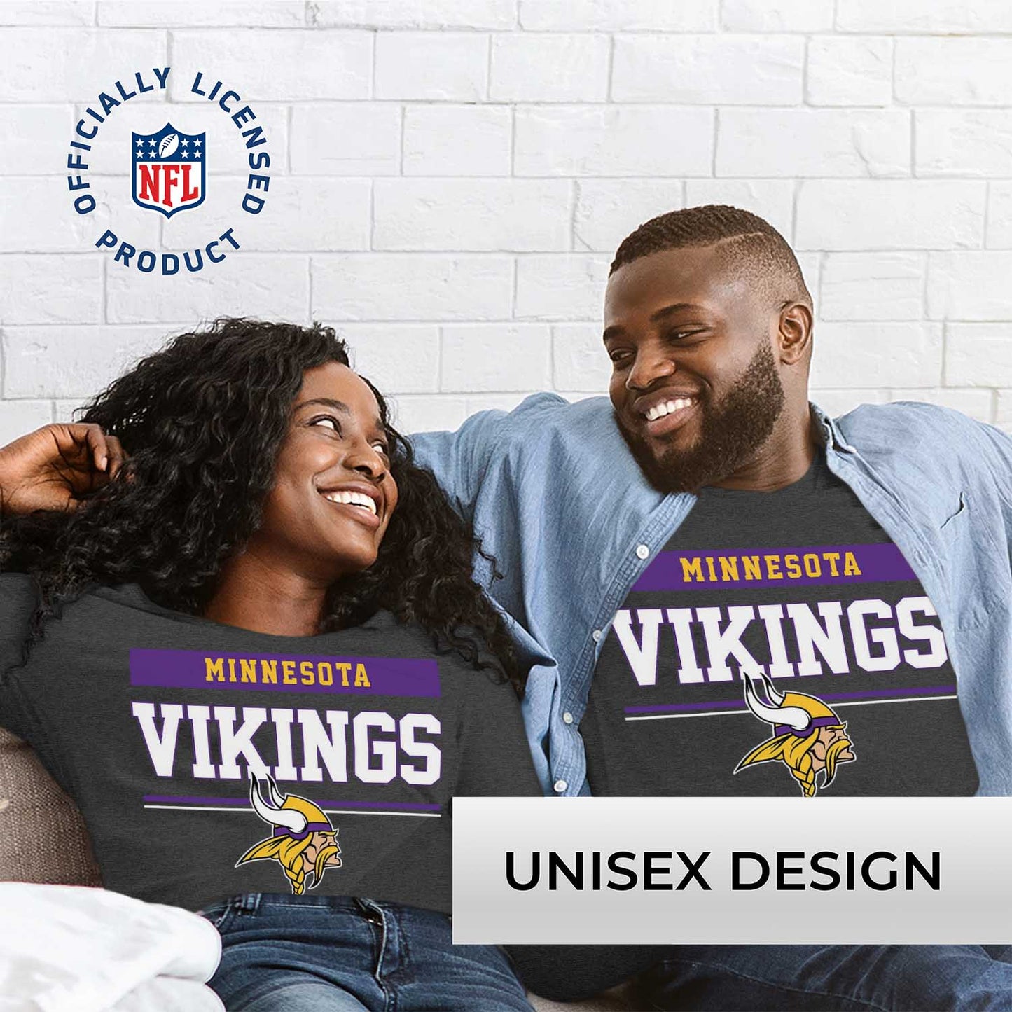 Minnesota Vikings NFL Adult Charcoal Long Sleeve T Shirt - Charcoal