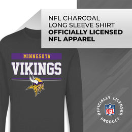 Minnesota Vikings NFL Adult Charcoal Long Sleeve T Shirt - Charcoal