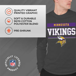 Minnesota Vikings NFL Adult Charcoal Long Sleeve T Shirt - Charcoal