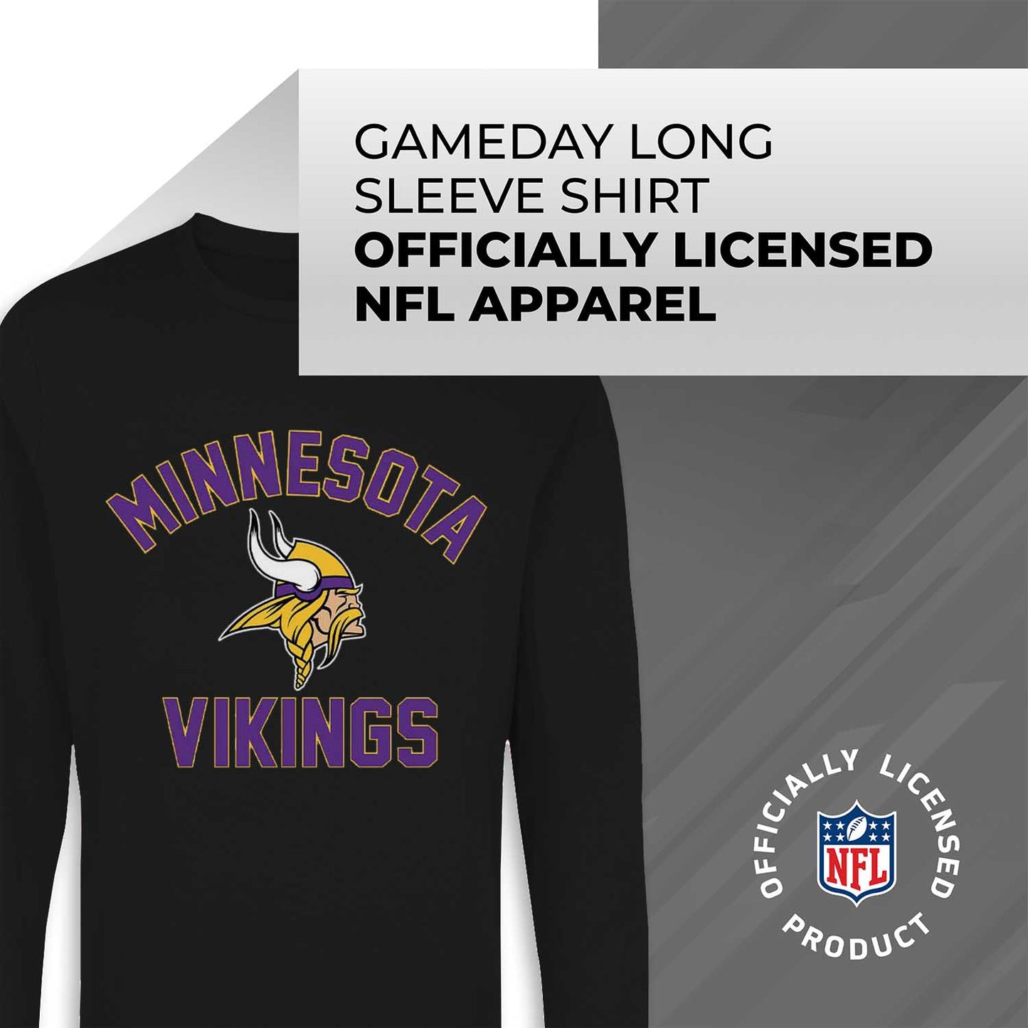 Minnesota Vikings NFL Gameday Adult Long Sleeve Shirt - Black