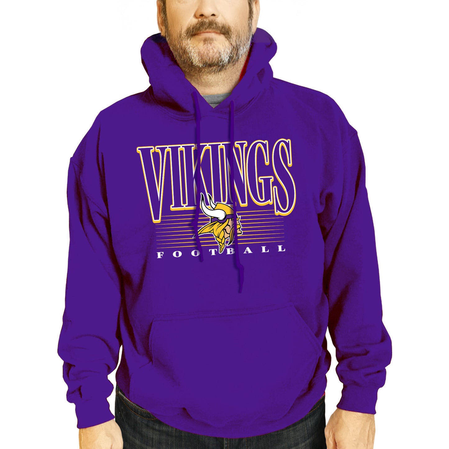Minnesota Vikings NFL Adult Unisex Overtime Blueprint Soft Fleece Hooded Sweatshirt - Purple