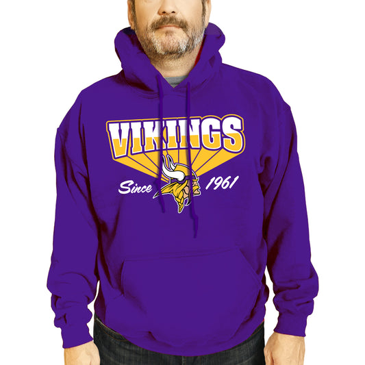 Minnesota Vikings NFL Adult Unisex Vintage Block Ultra Soft Fleece Hooded Sweatshirt - Purple