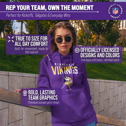 Minnesota Vikings Adult NFL Diagonal Fade Fleece Hooded Sweatshirt - Purple