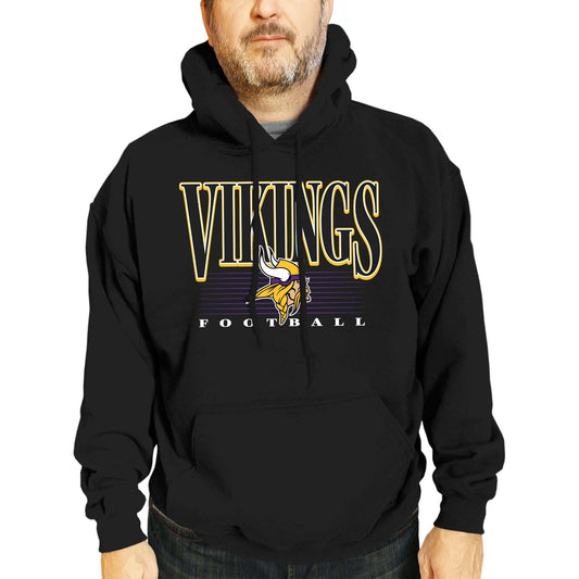 Minnesota Vikings NFL Adult Unisex Overtime Blueprint Soft Fleece Hooded Sweatshirt - Black