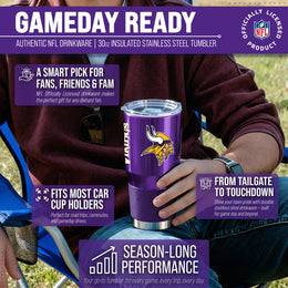 Minnesota Vikings NFL 30oz Gameday Stainless Steel Tumbler - Purple